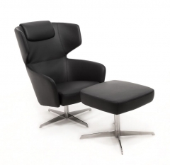 Кресло Recliner с пуфом комплект Profoffice VENTO 4 Черное