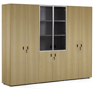 Шкаф комбинированный с гардеробом и шкафом для бумаг Profoffice ENZO 109 733 ECL-L 01 Светлый эвкалипт Черный