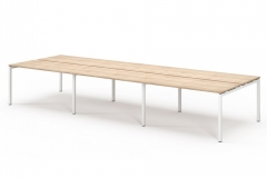 Бенч на 6 рабочих мест Profoffice TOUR L bench 360x143 DL Дуб Калифорния Белый