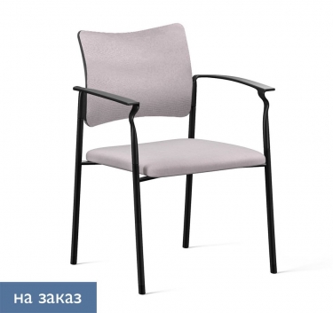 Кресло на черных опорах, обитое, с подлокотниками Profoffice PINKO UPH 4legs black Jade9502 Arms Серый Черный