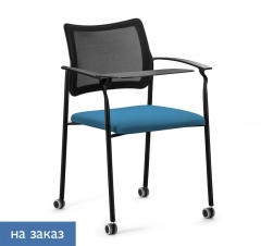 Кресло на колесах, со столом Profoffice Pinko Mesh cast black SLW 58 Arms+WT Голубой Черный