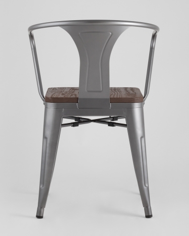 Стул Stool Group TOLIX ARM WOOD с подлокотниками Серебристый