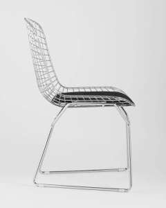 Стул обеденный Stool Group Bertoia хром с подушкой Черный
