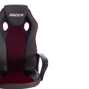 Кресло Tetchair RACER кож/зам/ткань, металлик/бордо, 36/13