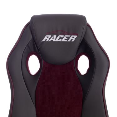 Кресло Tetchair RACER кож/зам/ткань, металлик/бордо, 36/13