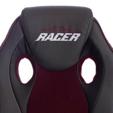 Кресло Tetchair RACER кож/зам/ткань, металлик/бордо, 36/13