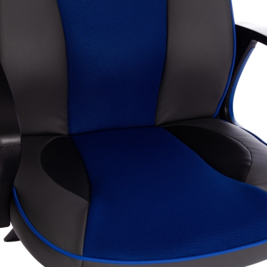 Кресло Tetchair RACER кож/зам/ткань, металлик/синий, 36/10