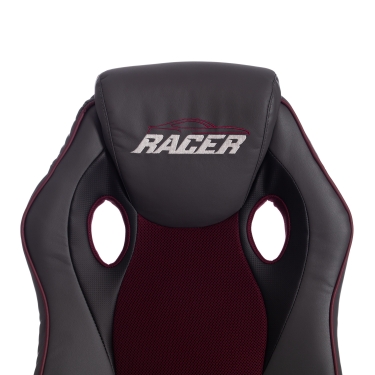 Кресло Tetchair RACER GT new кож/зам/ткань, металлик/бордо, 36/13