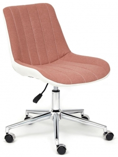 Кресло Tetchair STYLE экошерсть/кож/зам, розовый/белый, 36-01