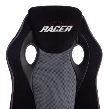 Кресло Tetchair RACER флок/ткань, черный/серый, 35/TW-12/карбон