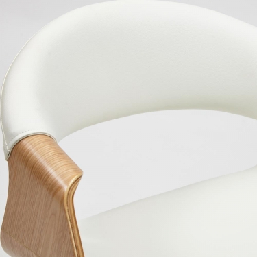 Кресло Tetchair BEND натуральный, кож/зам белый