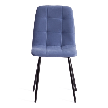 Стул Tetchair CHILLY MAX Велюр/металл , 45 х 54 х 90 см , серо-голубой/черный