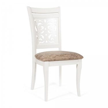 Стул Tetchair FRATELLI mod.8415 металл/экокожа/хром, 44х62х97х47см, слоновая кость окантовка пепельно- коричн.