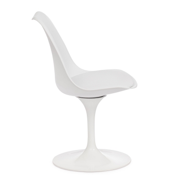 Стул Tetchair TULIP FASHION CHAIR mod.109 металл/пластик/PU, 55x48x81см, белый / белый