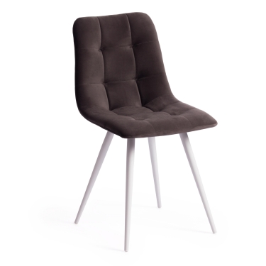 Стул Tetchair CHILLY mod. 7095-1 ткань/металл, 45x53х88 см, высота до сиденья 50 см, коралловый barkhat 15 /белый