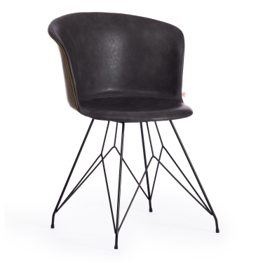 Стул Tetchair CHILLY mod. 7095-1 ткань/металл, 45x53х88 см, высота до сиденья 50 см, коралловый barkhat 15 /белый
