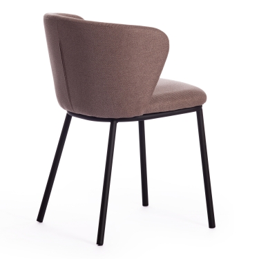 Стул Tetchair CHILLY mod. 7095-1 ткань/металл, 45x53х88 см, высота до сиденья 50 см, коралловый barkhat 15 /белый