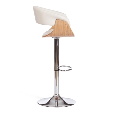Барный стул Tetchair DRAKAR mod.4050 металл/дерево/экокожа, 51х56х95-116 см, высота сиденья 65-87 см, черный/орех/хром