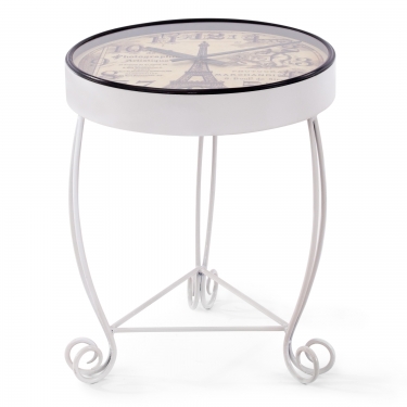 Стол-часы Tetchair Secret De Maison ROSETTA mod. IT-001 металл, D48хВ58, butter white слоновая кость, рисунок Башня