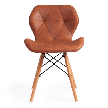 Стул Tetchair STUTTGART mod. 74 экокожа/дерево береза/металл, 50 х 47 х 73 см, античный серый RH02-26/натуральный