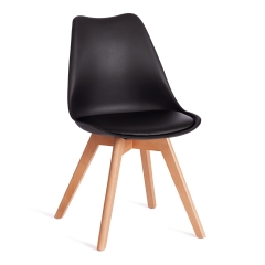 Стул Tetchair TULIP mod. 73-1 дерево/пластик/экокожа, 47,5x55x80 см, черный