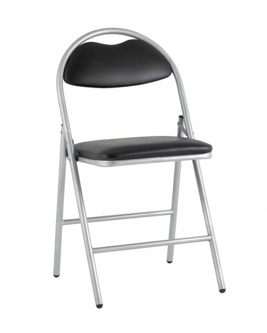 Стул складной Stool Group Hagen chrome экокожа Черный