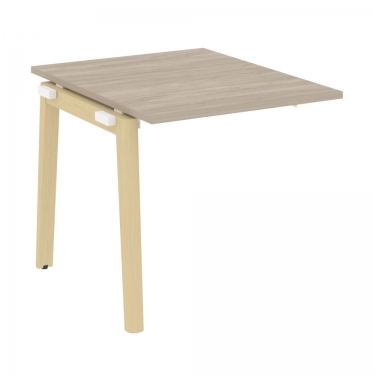 Рабочая станция на П-образном м/к с опорной тумбой левая Рива Metal System Б.РС-СТС-2.1 Л Акация/Белый