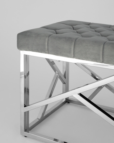 Банкетка Stool Group АРТ ДЕКО велюр Серый