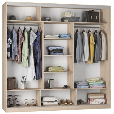 Шкаф-купе Аларти B-220х235х60-2ДВ-Графит-D7D8D7