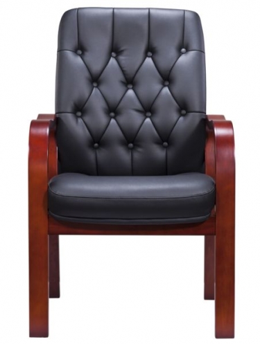 Стул руководителя Everprof Everprof Monaco Wood CF Экокожа Черный