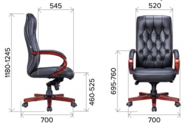 Кресло для руководителя Everprof Everprof Monaco Wood Кожа Черный