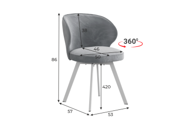 Стул Мебельсон Гудвин Т2П вереск велюр/черный