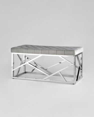 Банкетка Stool Group АРТ ДЕКО велюр Серый