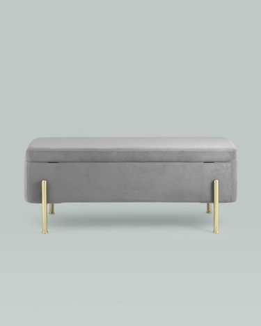 Банкетка с ящиком Stool Group Болейн gold велюр Серый