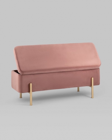Банкетка Stool Group Болейн с ящиком велюр Розовый