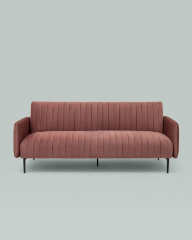 Диван прямой Stool Group Дрезден велюр Пыльно-розовый