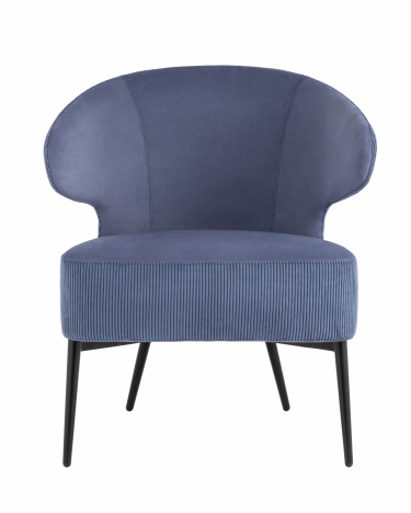 Кресло лаунж Stool Group Royal Stripes велюр Синий