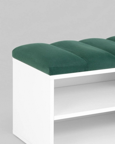 Обувница Stool Group Хольст белая велюр Зеленый