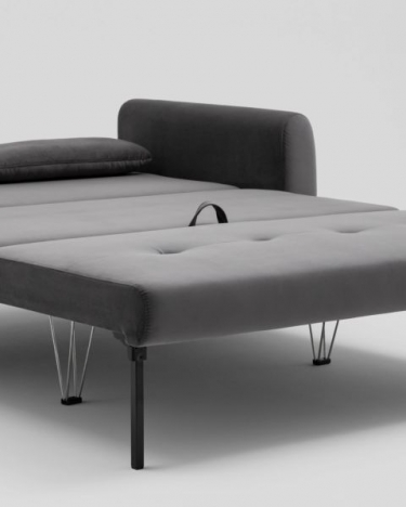 Диван-кровать прямой Stool Group Барнаби велюр серый